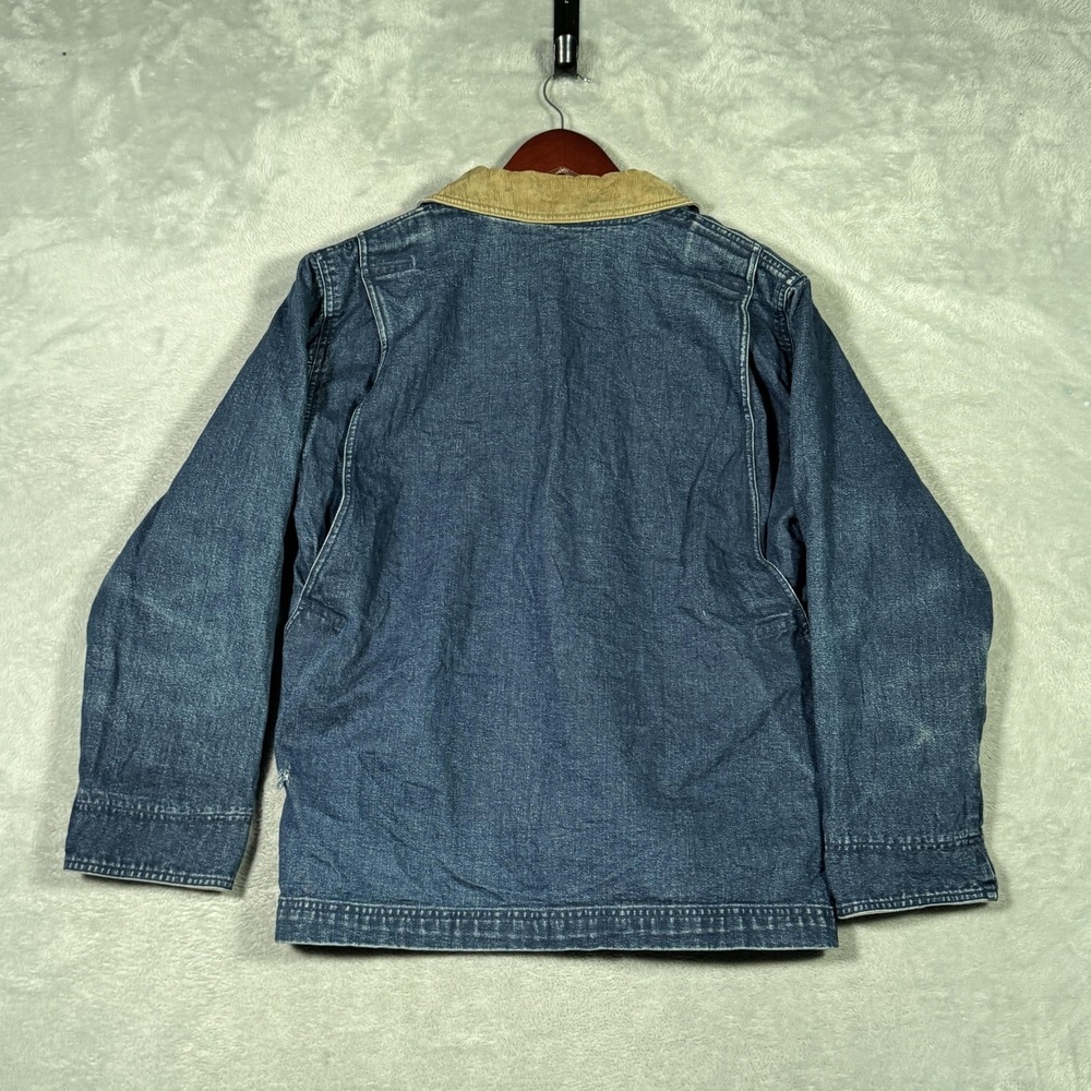 LL Bean Jacket Womens Petite Small Blue Denim Barn Chore Corduroy Collar* - Picture 8 of 10